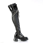 BRATTY-304 Black Stretch Vegan Leather Demonia US Size (Women's): 6
