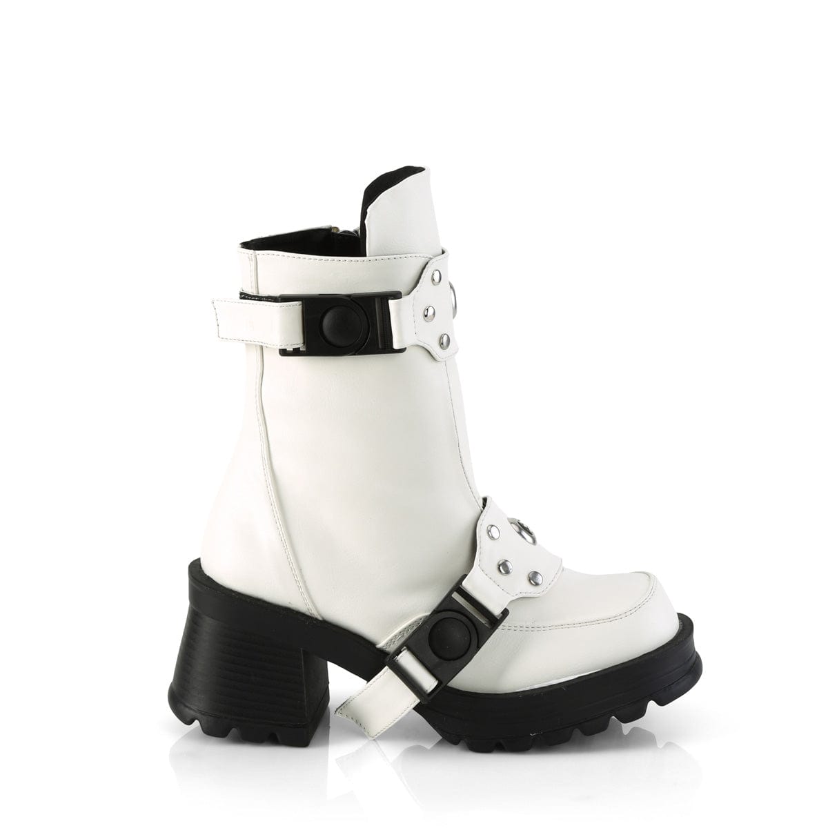 BRATTY-56 White Vegan Leather Demonia US Size (Women's): 6