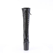 CRAZE-2023 Black Stretch Faux Leather/Black Matte Pleaser US Size (Women's): 6