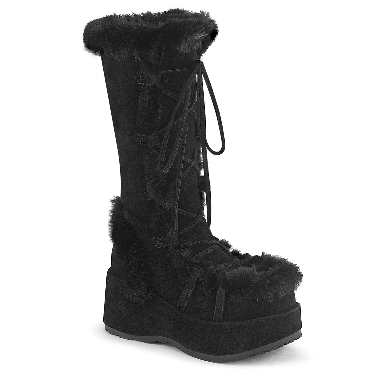CUBBY-311 Black Suede Mid-Calf Boots
