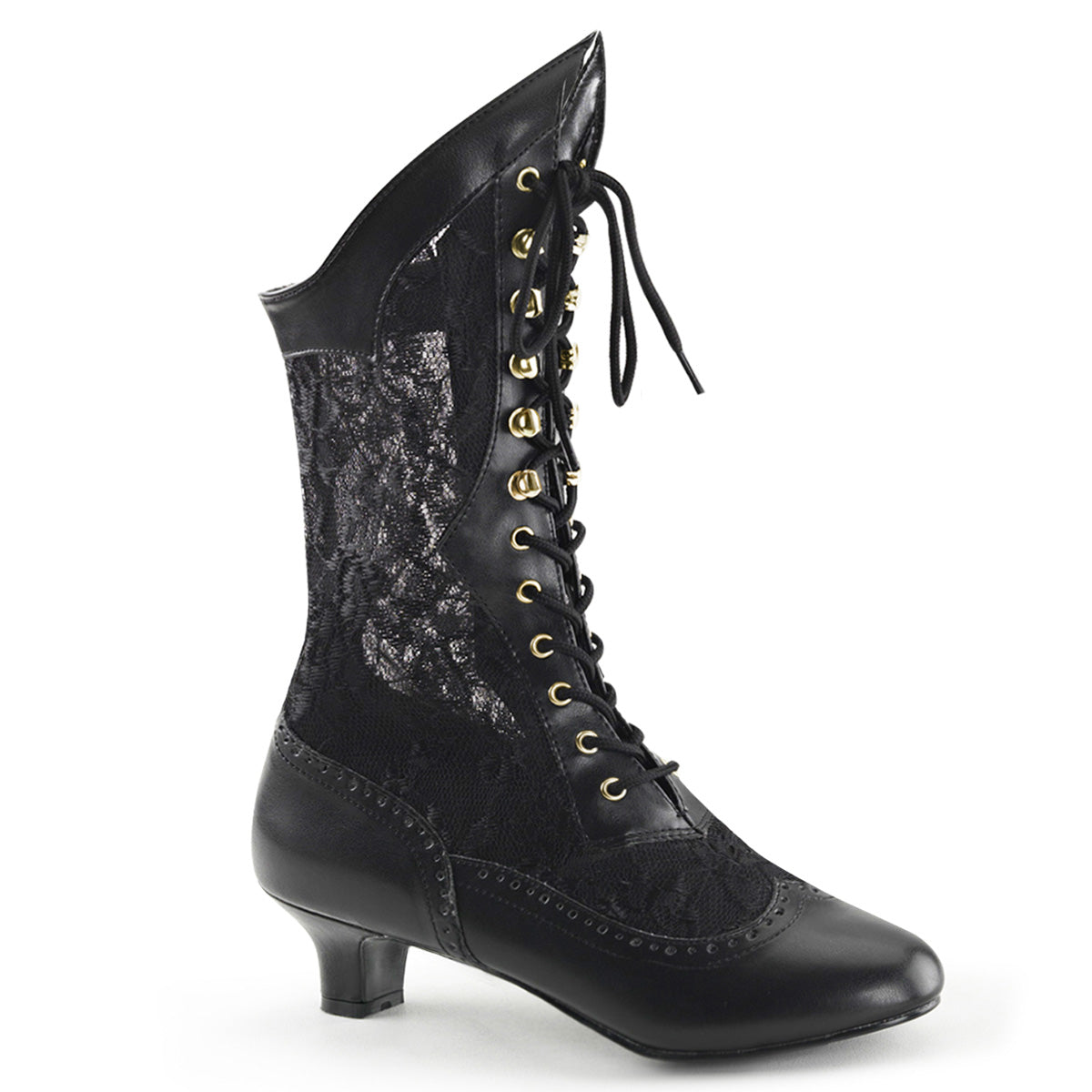 DAME-115 Black Lace Ankle Boots