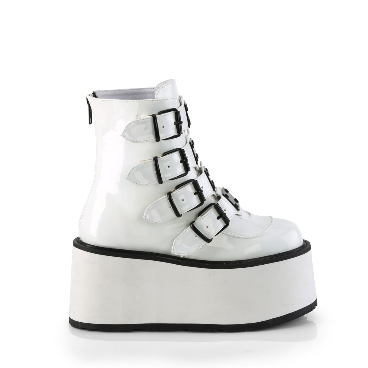 DAMNED-105 White Hologram Patent Demonia US Size (Women's): 6