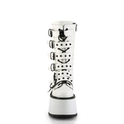 DAMNED-225 White Vegan Leather Demonia US Size (Women's): 6