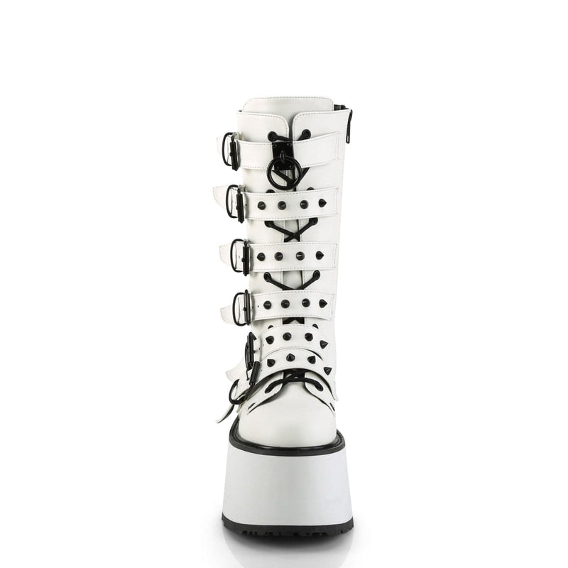 DAMNED-225 White Vegan Leather Demonia US Size (Women's): 6
