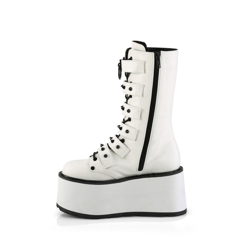 DAMNED-225 White Vegan Leather Demonia US Size (Women's): 6