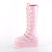 DAMNED-318 Baby Pink Hologram Patent Demonia US Size (Women's): 6