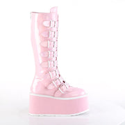 DAMNED-318 Baby Pink Hologram Patent Demonia US Size (Women's): 6