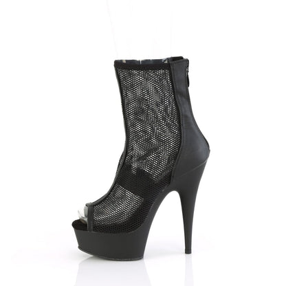 DELIGHT-1006 Black Faux Leather Mesh/Black Matte
