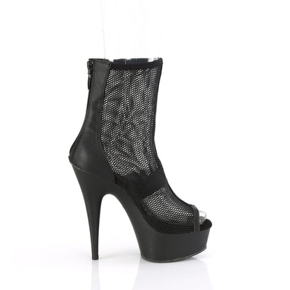 DELIGHT-1006 Black Faux Leather Mesh/Black Matte