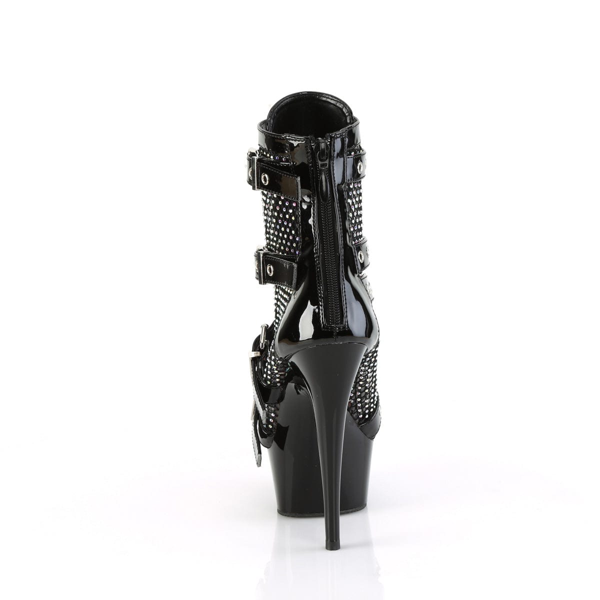 DELIGHT-1013RM Black Patent -Rhinestones Mesh/Black Pleaser US Size (Women's): 5