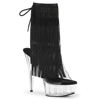 DELIGHT-1017TF Clear-Black/Clear Ankle Boot