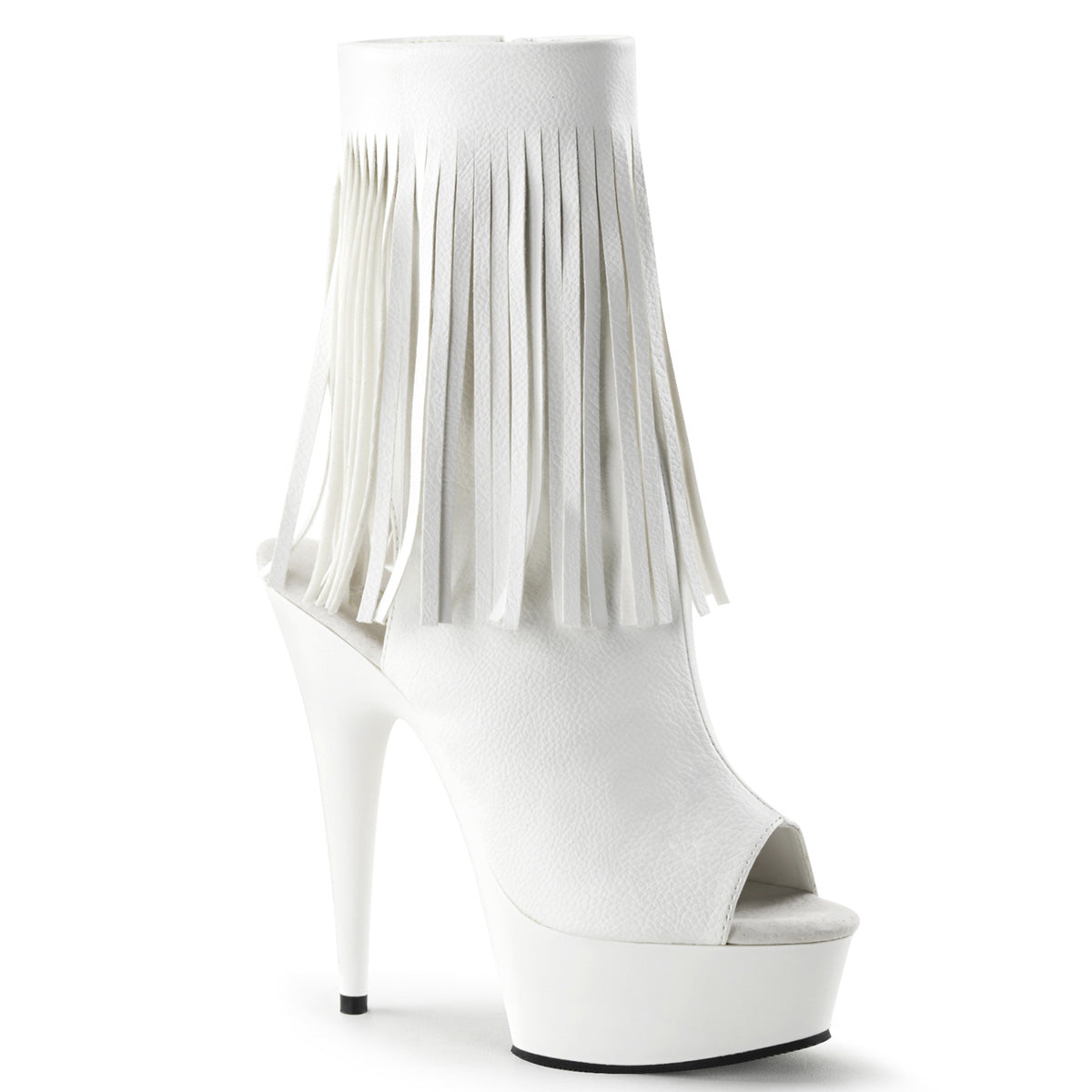 DELIGHT-1019 White Faux Leather Boots