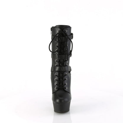 DELIGHT-1043 Black Faux Leather/Black Matte