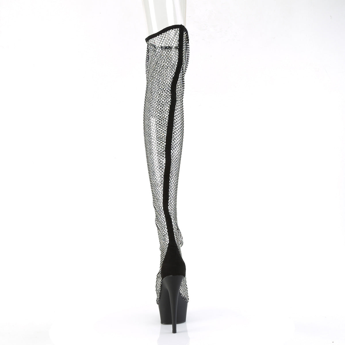DELIGHT-3009 Black -RS Mesh Thigh Boots