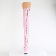 DELIGHT-3029 Baby Pink Stretch Hologram Patent/White Matte Pleaser US Size (Women's): 5