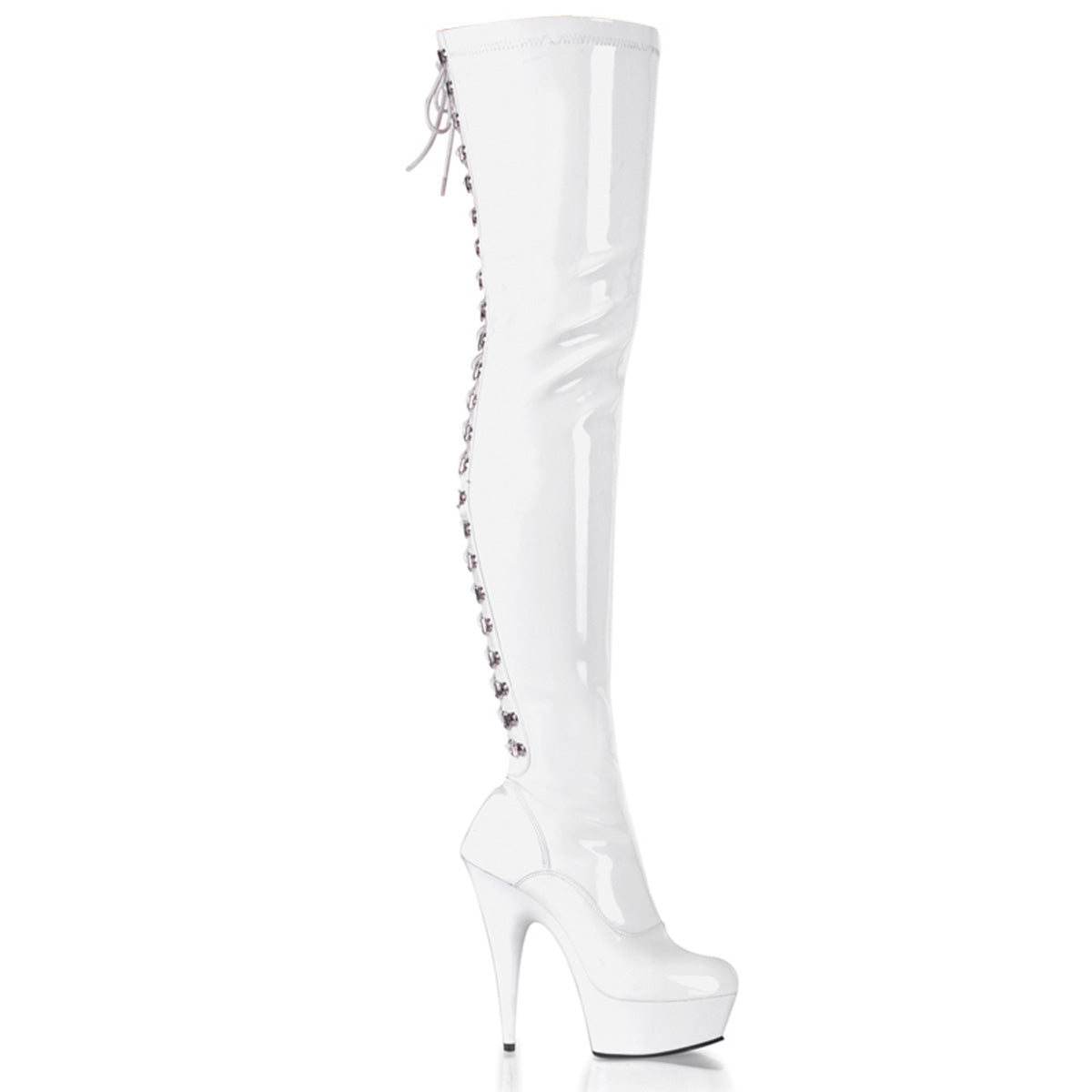 DELIGHT-3063 White /White Thigh Boots