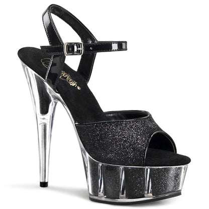 DELIGHT-609-5G Black Glitter/Black Glitter Platform Sandal