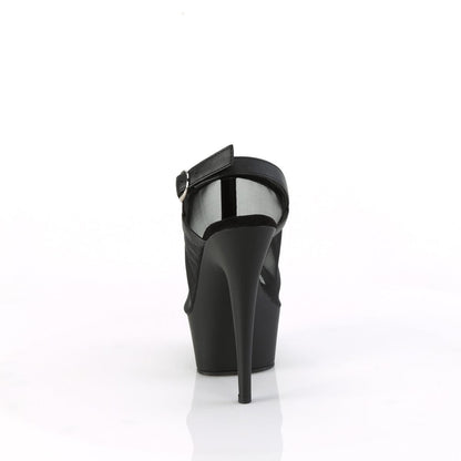 DELIGHT-636 Black Faux LeatherMesh/Black Matte