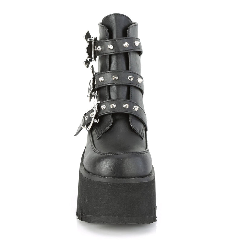 Demonia ASHES-55 Ankle Boot (Black Vegan Leather)