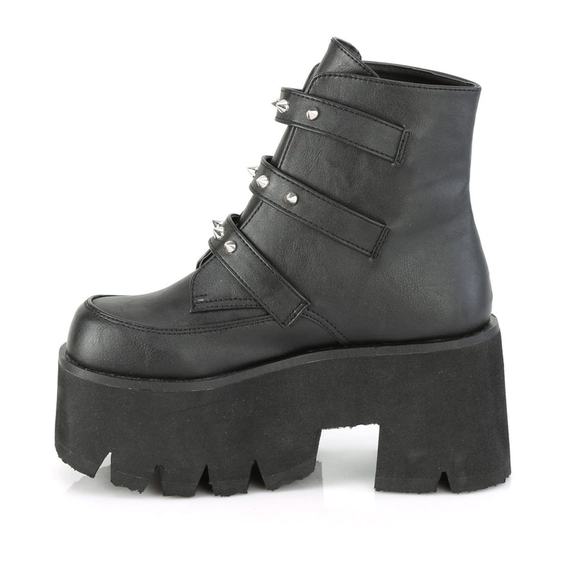 Demonia ASHES-55 Ankle Boot (Black Vegan Leather)