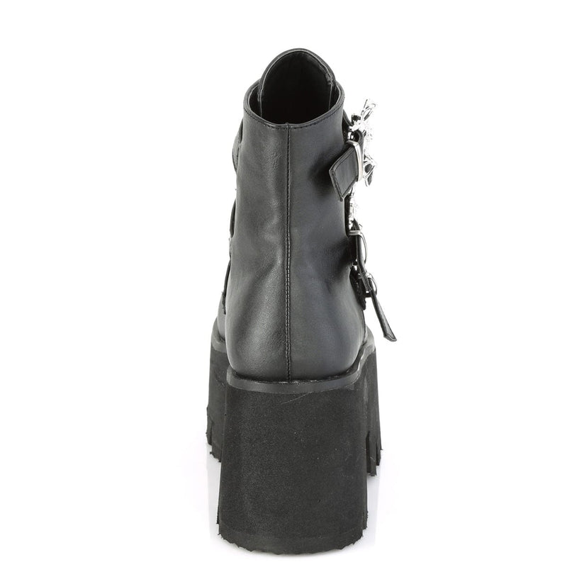 Demonia ASHES-55 Ankle Boot (Black Vegan Leather)