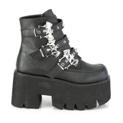 Demonia ASHES-55 Ankle Boot (Black Vegan Leather)