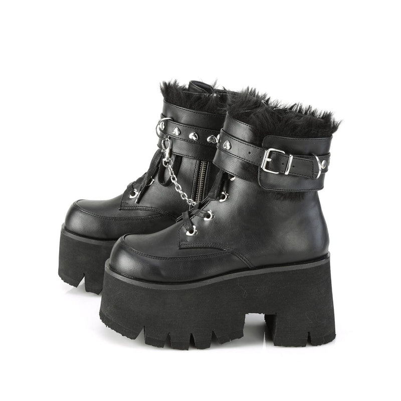 Demonia ASHES-57 Ankle Boot (Black Vegan Leather)