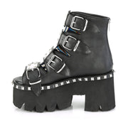 Demonia ASHES-70 Ankle Boot (Black Vegan Leather & Hologram)