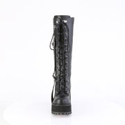 Demonia ASSAULT-218 Knee High Boot (Black Vegan Leather)