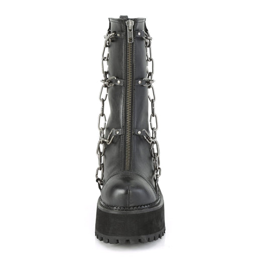 Demonia ASSAULT-66 Ankle Boot (Black Vegan Leather)