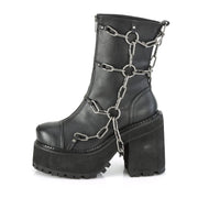 Demonia ASSAULT-66 Ankle Boot (Black Vegan Leather)