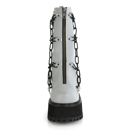 Demonia ASSAULT-66 Ankle Boot (Grey Reflective Vegan Leather)