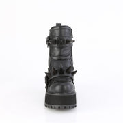 Demonia ASSAULT-72 Ankle Boot (Black Vegan Leather)