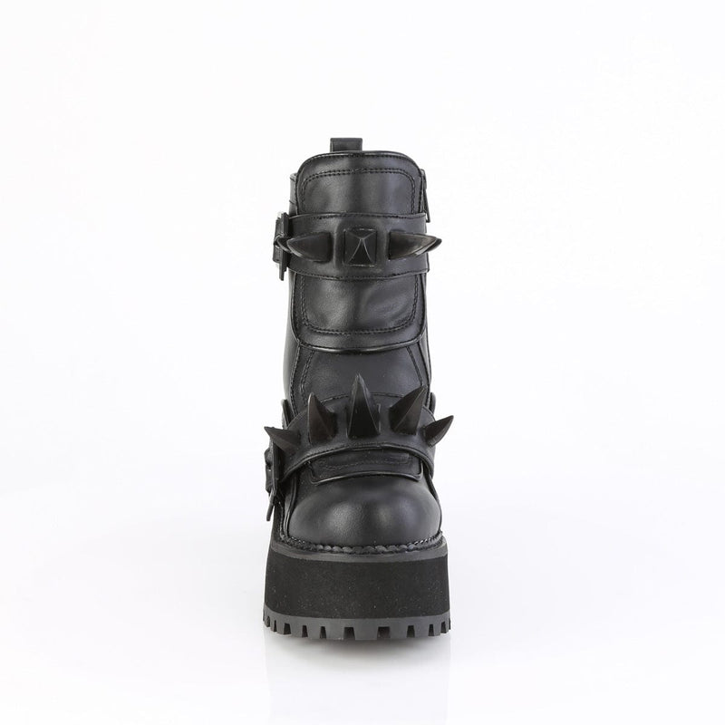 Demonia ASSAULT-72 Ankle Boot (Black Vegan Leather)