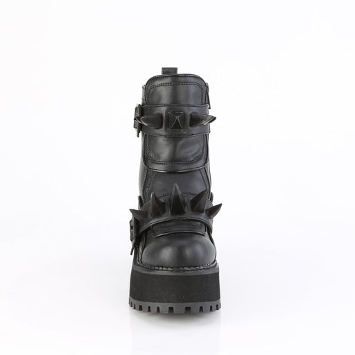 Demonia ASSAULT-72 Ankle Boot (Black Vegan Leather)