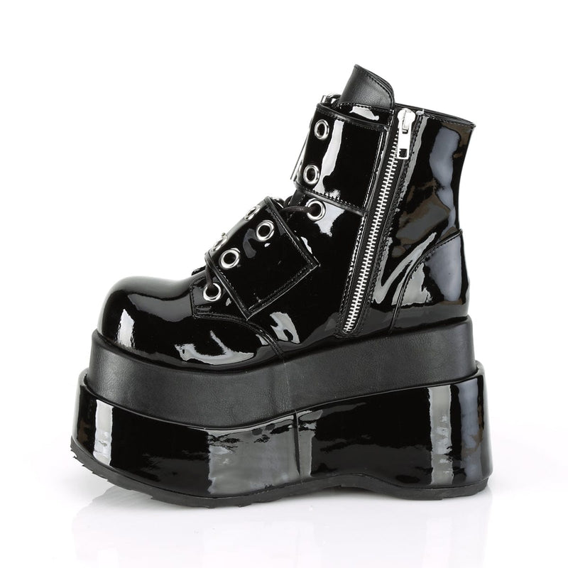 Demonia BEAR-104 Ankle Boot (Black Patent-Vegan Leather)