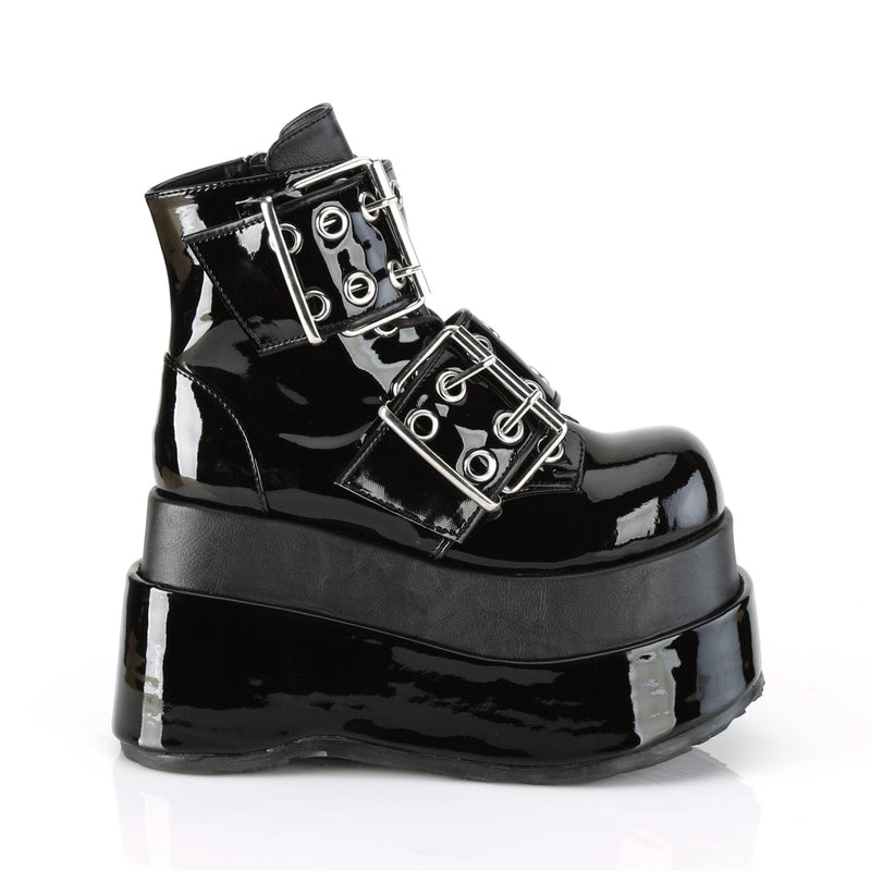 Demonia BEAR-104 Ankle Boot (Black Patent-Vegan Leather)