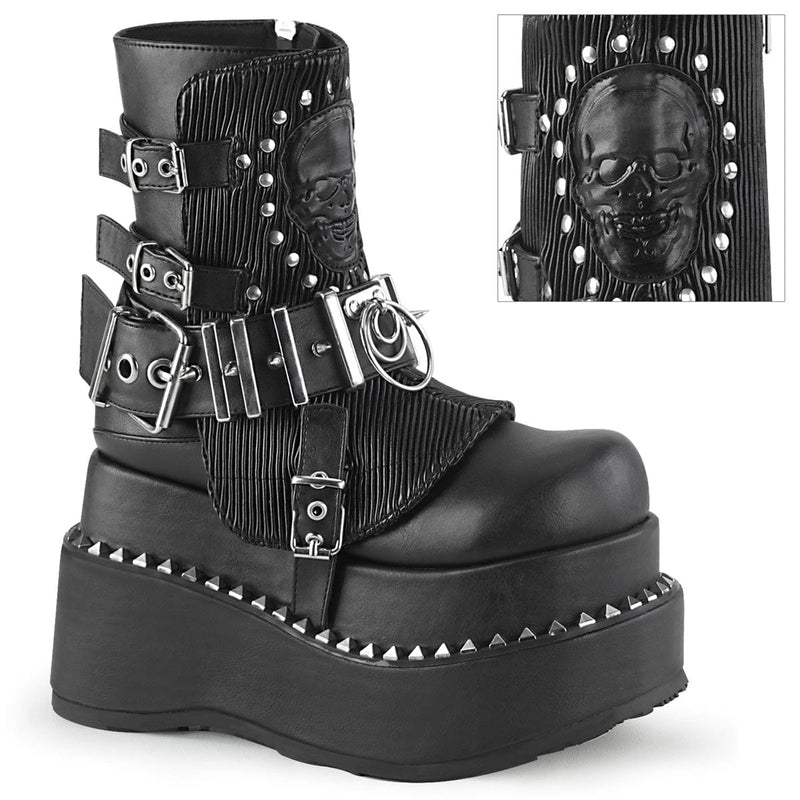 Demonia BEAR-150 Ankle Boot (Black Vegan Leather)