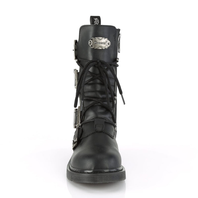 Demonia BOLT-265 Mid-Calf Boot (Black Vegan Leather)