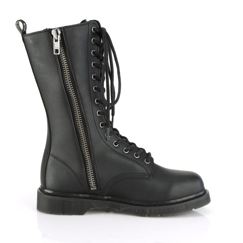 Demonia BOLT-300 Mid-Calf Boot (Black Vegan Leather)