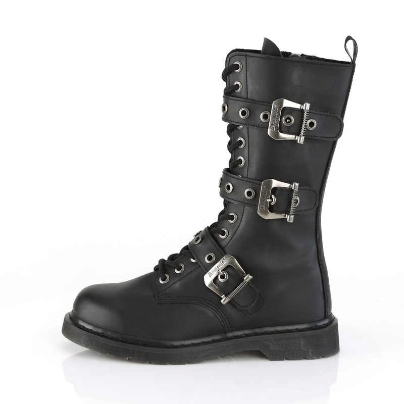 Demonia BOLT-330 Mid-Calf Boot (Black Vegan Leather)