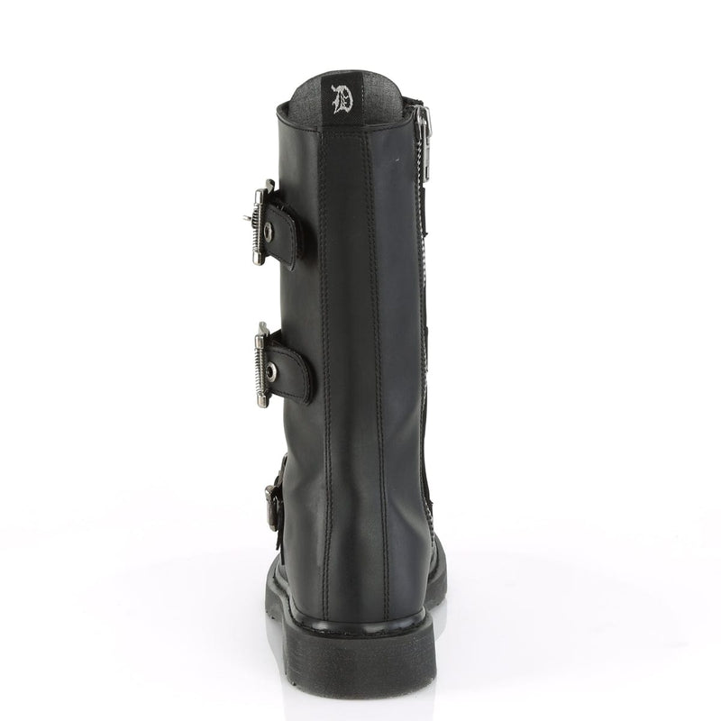 Demonia BOLT-330 Mid-Calf Boot (Black Vegan Leather)
