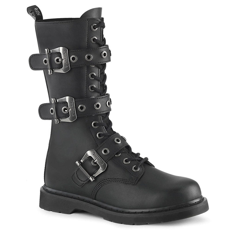 Demonia BOLT-330 Mid-Calf Boot (Black Vegan Leather)