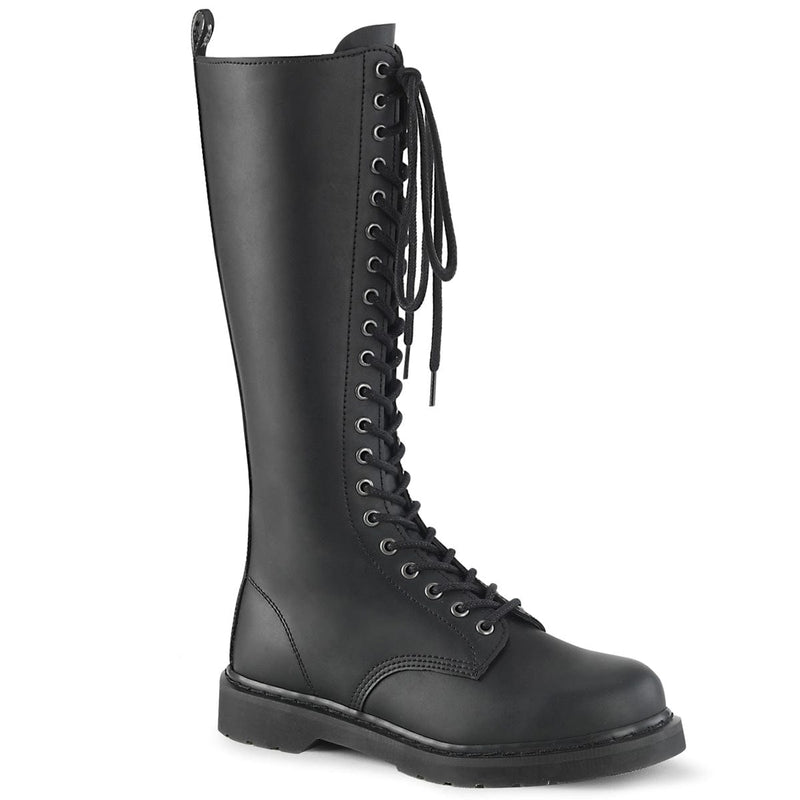 Demonia BOLT-400 Knee High Boot (Black Vegan Leather)
