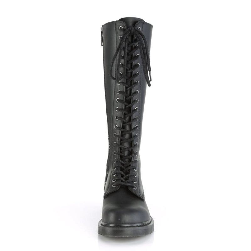 Demonia BOLT-400 Knee High Boot (Black Vegan Leather)