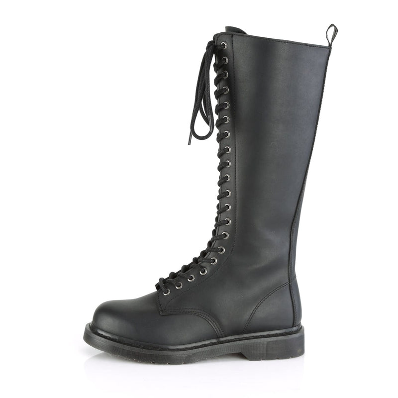 Demonia BOLT-400 Knee High Boot (Black Vegan Leather)