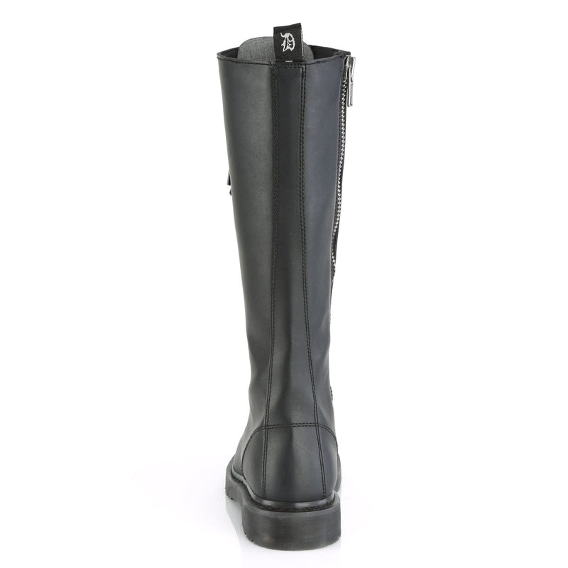 Demonia BOLT-400 Knee High Boot (Black Vegan Leather)