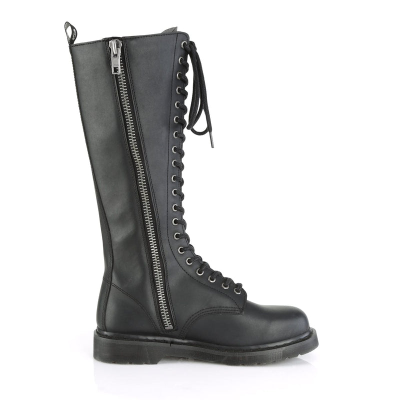 Demonia BOLT-400 Knee High Boot (Black Vegan Leather)