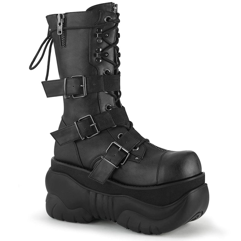 Demonia BOXER-230 Mid-Calf Boot (Black Vegan Leather)