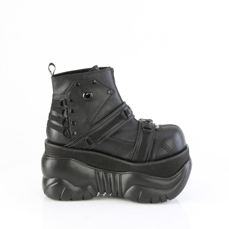 Demonia BOXER-60 Ankle Boot (Black Vegan Leather)